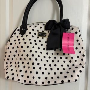 Betsey Johnson Black and White Polka Dot Shoulder Bag NWT